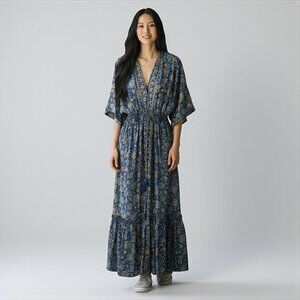 Blue & Gold Bohemian Maxi Dress – Resortwear NWOT